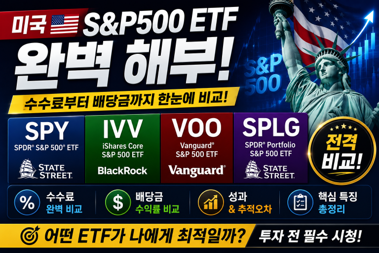 미국 S&P500 ETF 완벽 해부: SPY, IVV, VOO, SPLG 수수료 및 배당금 전격 비교