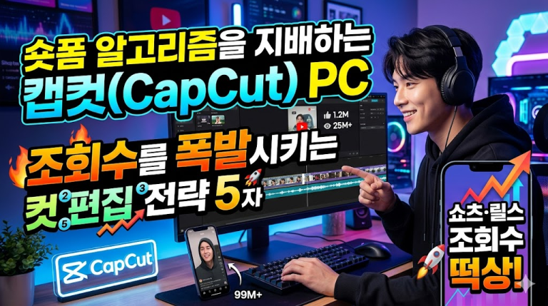 숏폼 알고리즘을 지배하는 캡컷(CapCut) PC: 쇼츠·릴스 조회수를 폭발시키는 컷편집 전략 5가지