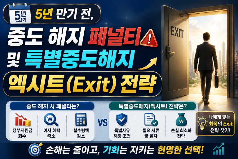 5년 만기 전 중도 해지 페널티 및 특별중도해지 엑시트(Exit) 전략