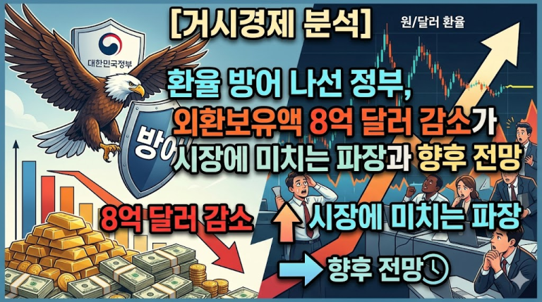 [거시경제 분석] 환율 방어 나선 정부, 외환보유액 8억 달러 감소가 시장에 미치는 파장과 향후 전망