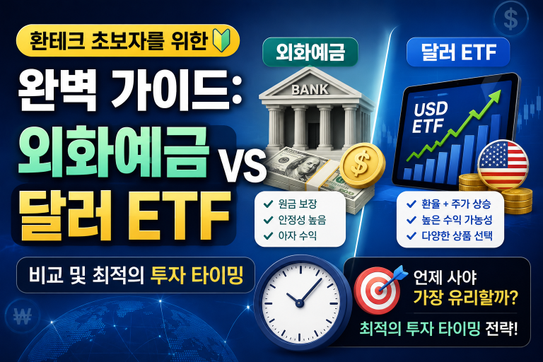 환테크 초보자를 위한 완벽 가이드: 외화예금 vs 달러 ETF 비교 및 최적의 투자 타이밍